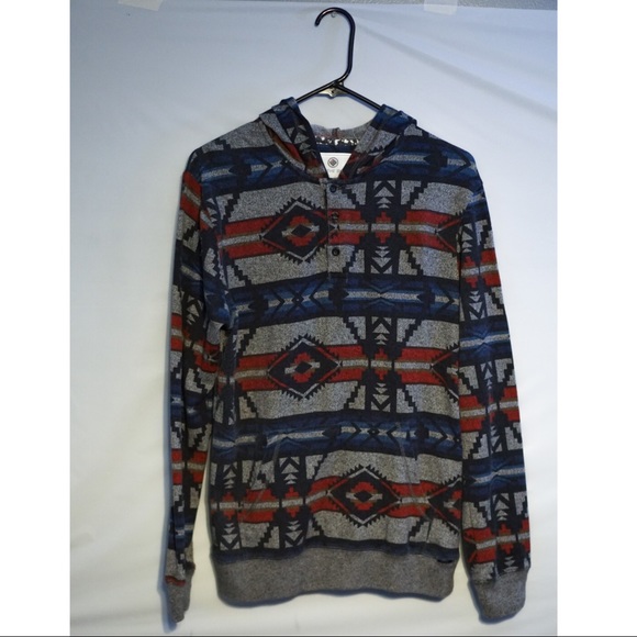 on the byas Other - Pacsun Aztec Hoodie. Medium.Blue/Red/Grey